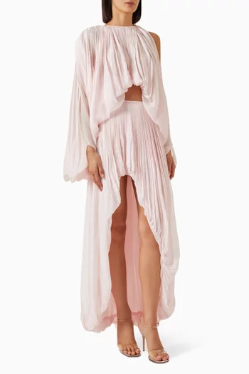 Indigo Pleated Set in Chiffon
