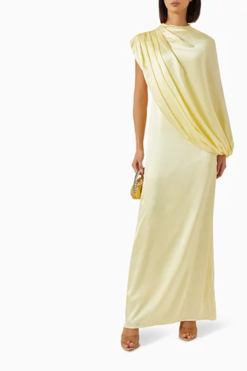 Talia Draped Gown in Satin