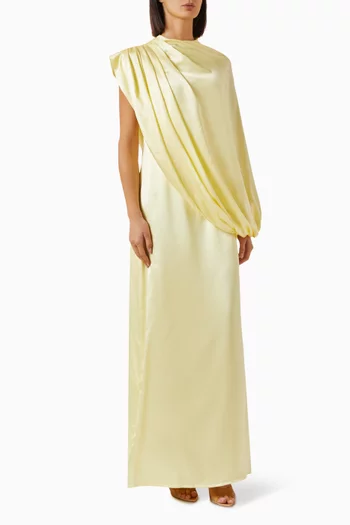 Talia Draped Gown in Satin