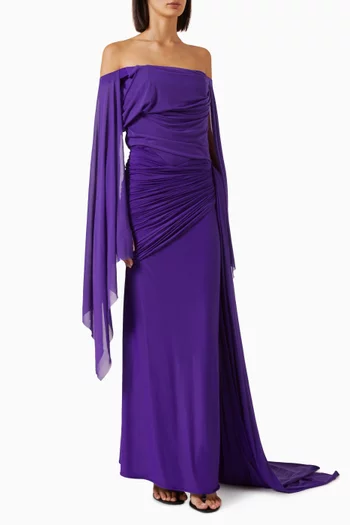 Cynthia Off-shoulder Gown in Malai Lycra