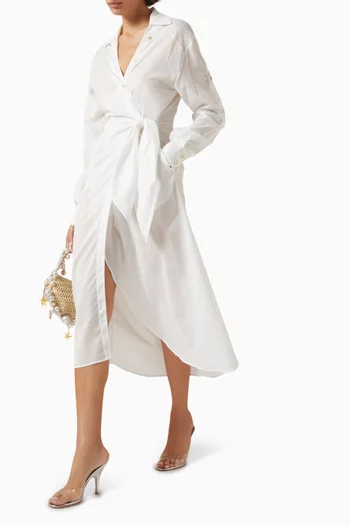 Lanzarote Shirt Midi Dress in Cotton-voile