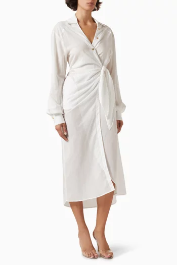 Lanzarote Shirt Midi Dress in Cotton-voile