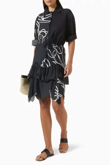 Tulipanes Midi Skirt in Cotton-voile