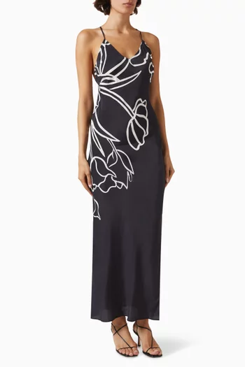 Tulipanes Maxi Dress in Silk-blend