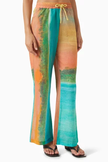 Formentera Wide Leg Pants in Cotton Voile