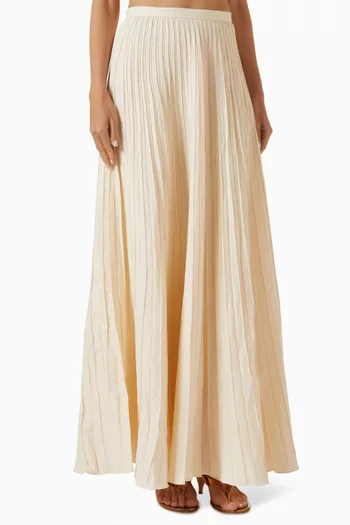 Saana Pleated Skirt in Linen