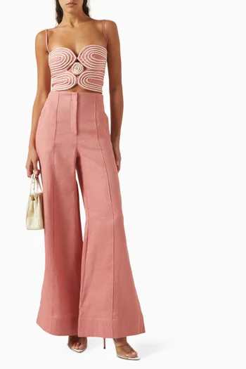 Baia Crop Top in Linen