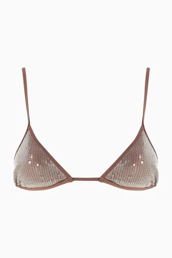 Sequin Equator Bikini Top