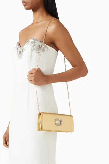 Alicia Clutch Bag in Metallic Leather
