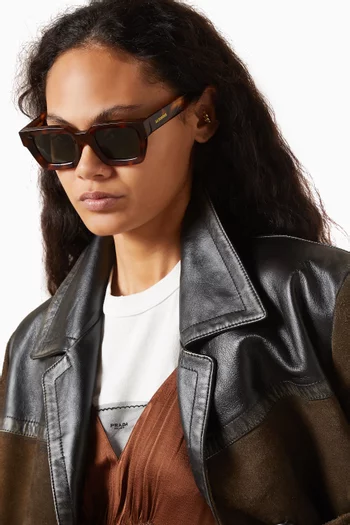 Icon Havane Square Sunglasses in Acetate