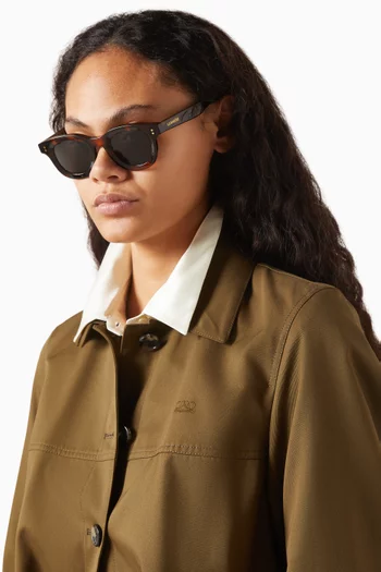 Muse Havane Noir Round Sunglasses in Acetate