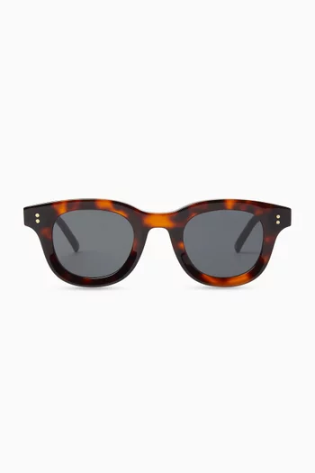 Muse Havane Noir Round Sunglasses in Acetate