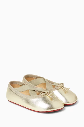 Mini Cassiasticina Ballerina Pumps in Metallic Leather