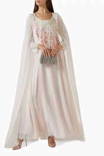 Embroidered Dress in Chiffon