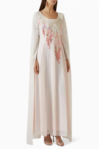 Embroidered Dress in Chiffon