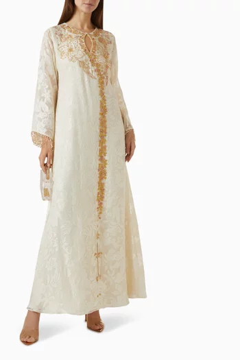 Floral-embellished Lace Dress