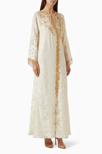 Floral-embellished Lace Dress