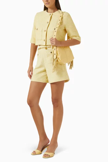 Chain-belt Shorts in Tweed