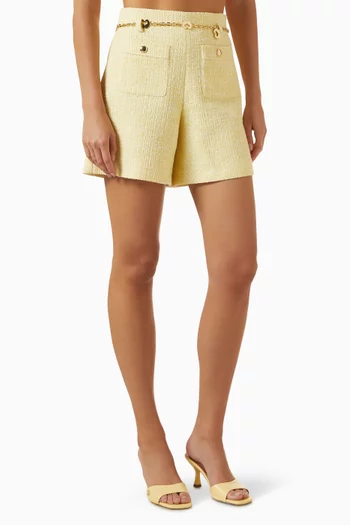 Chain-belt Shorts in Tweed