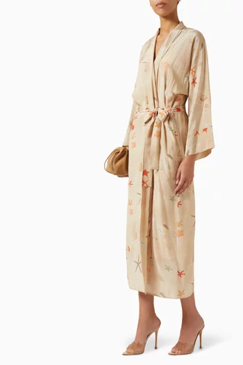 Peignoir Maxi Dress in Silk Crepe de Chine