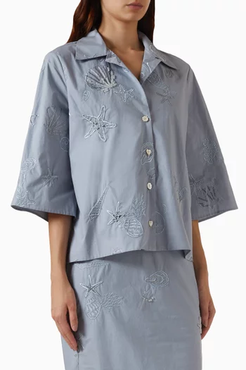 Petit Beurre Embroidered Shirt in Cotton