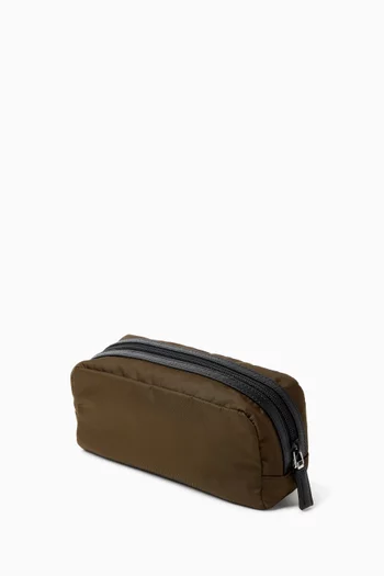Necessaire Toiletry Bag in Re-Nylon & Saffiano Leather