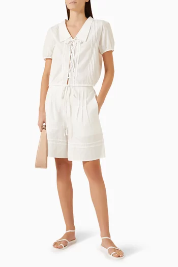 Fine Collar Top in Organic Cotton