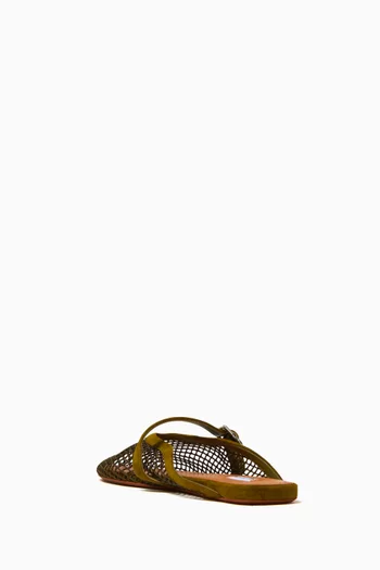 Fishnet Flat Slippers in Mesh