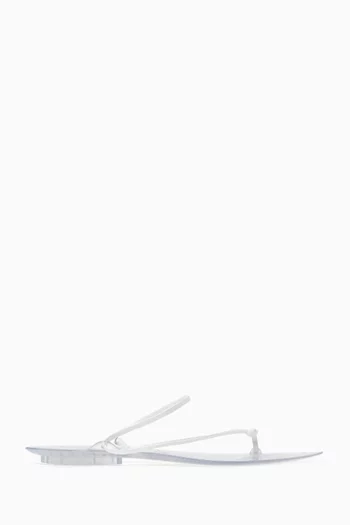 Invisible Thong Sandals in Patent Calfskin