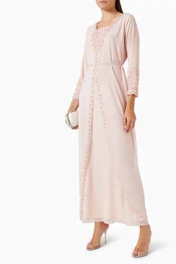 Embroidered Kaftan in Chiffon