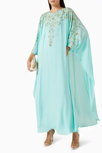 Embroidered Thoub in Crepe