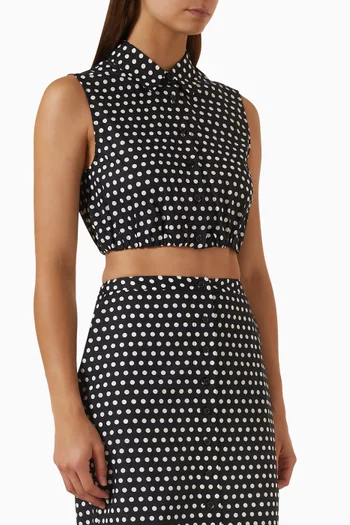 The Polka Dot Cropped Top in Cotton