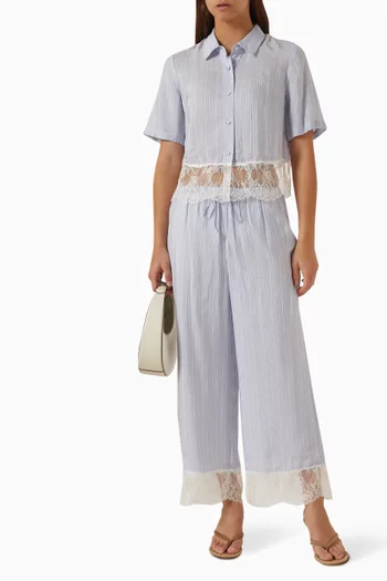 The Stripe Lace Shirt in Silk