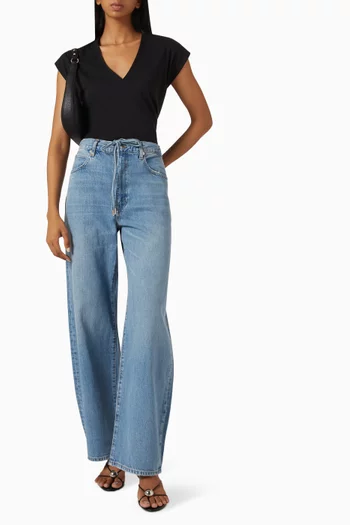 The Off Duty Drawstring Bow Jeans