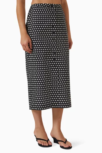 The Polka Dot Midi Skirt in Cotton