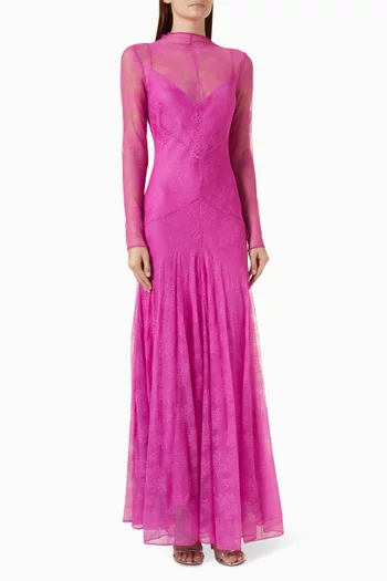 Esha Embroidered Dress in Lace Mesh