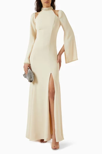 Embellished Dress in Crepe