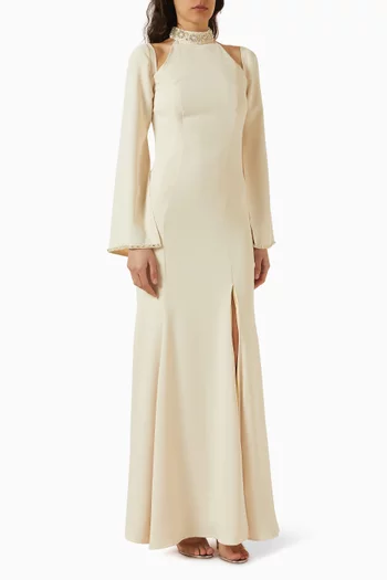 Embellished Dress in Crepe