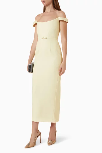 Robyn Off-shoulder Dress in Crepe