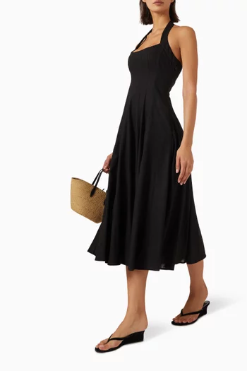 Leila Halterneck Dress in Linen Blend