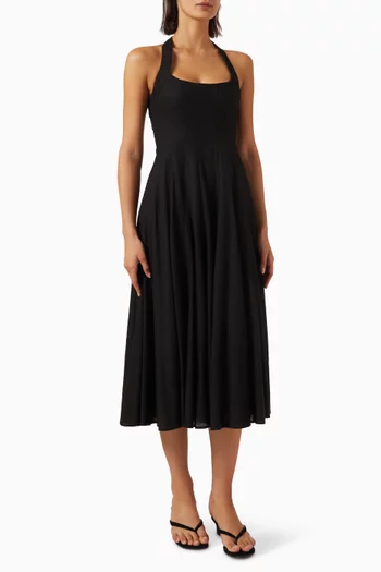 Leila Halterneck Dress in Linen Blend