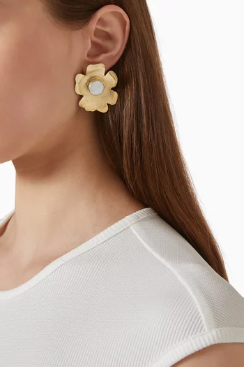 Daisy Statement Earrings in 18kt Gold-plated Metal