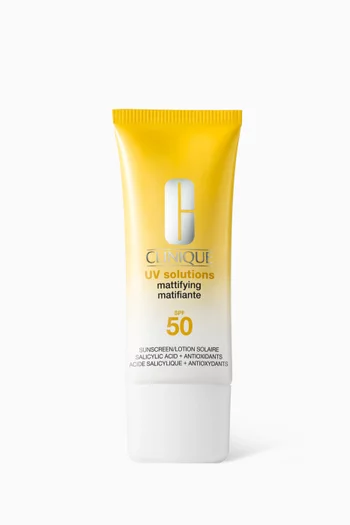 مستحضر يو في سولوشنز لإزالة اللمعان وحماية البشرة من الشمس مع عامل الحماية SPF 50‏، 40 ملل