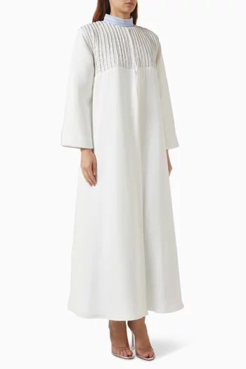 Beaded Abaya Set in Crepe & Soft Tulle