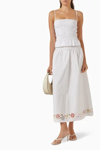 Noreen Midi Skirt in Cotton