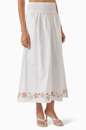 Noreen Midi Skirt in Cotton