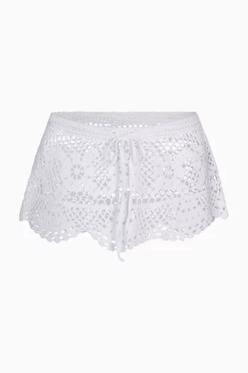 Swim Cover-up Crochet Mini Skirt