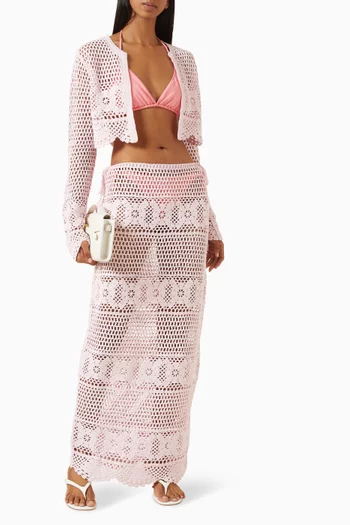 Swim Cover-up Crochet Long Skirt