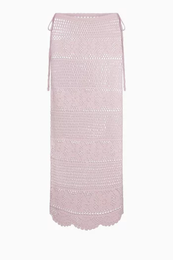 Swim Cover-up Crochet Long Skirt