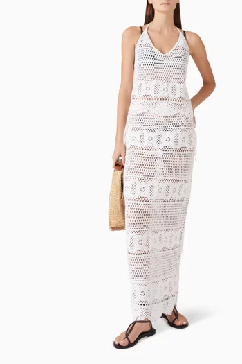 Swim Cover-up Crochet Long Skirt